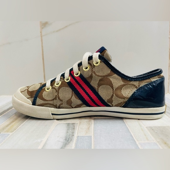 Coach sneakers classic Folly signature logo size womwens 6.5 canvas shoes - Picture 3 of 14